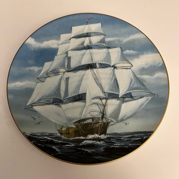 The Danbury Mint Classic Rose Co Plate Great Sailing Ships The Flying Cloud - Picture 1 of 2